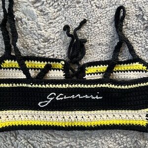 Black & Yellow Knit Ganni Top
